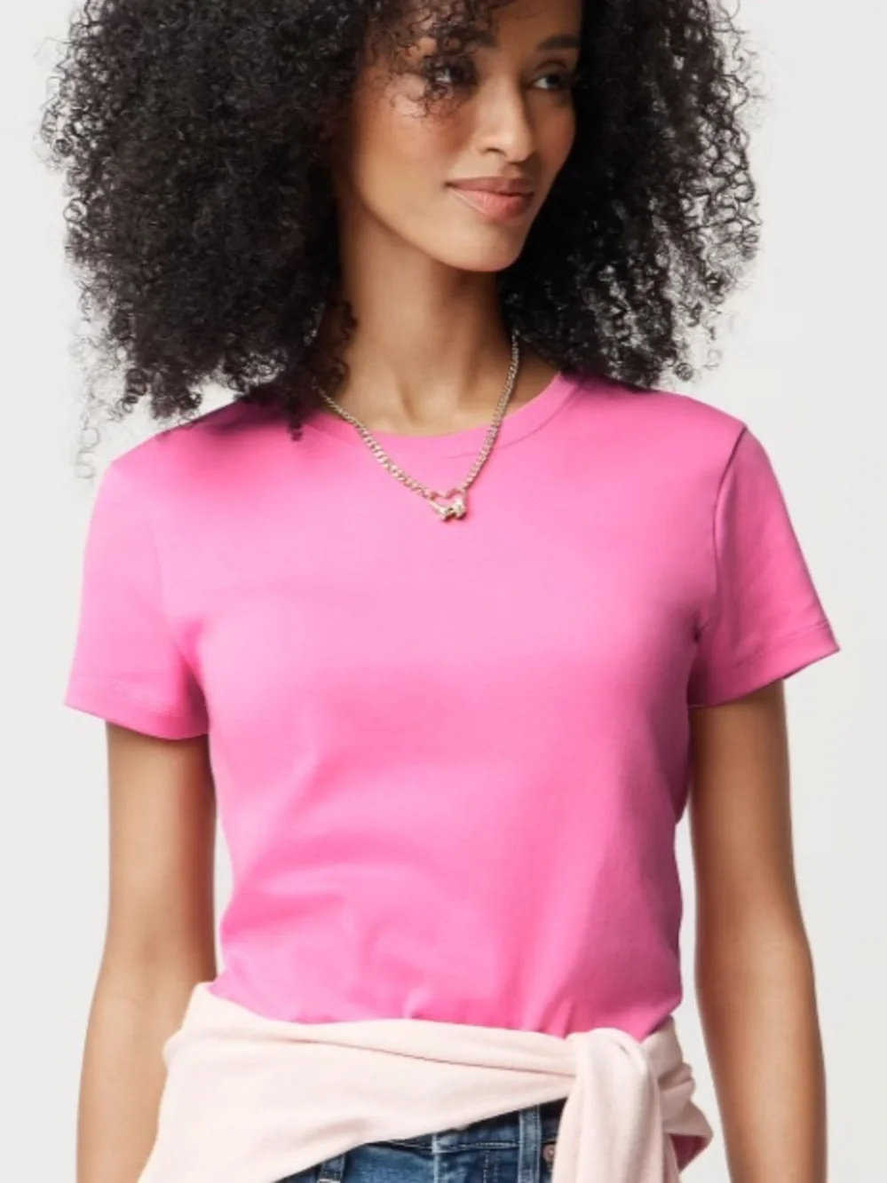 J crew Essential crewneck tee Coquette Pink